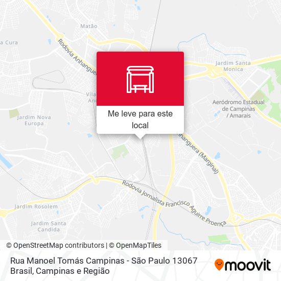 Rua Manoel Tomás Campinas - São Paulo 13067 Brasil mapa