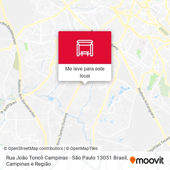 Rua João Tonoli Campinas - São Paulo 13051 Brasil mapa