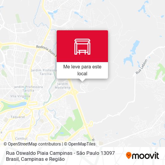 Rua Oswaldo Piaia Campinas - São Paulo 13097 Brasil mapa