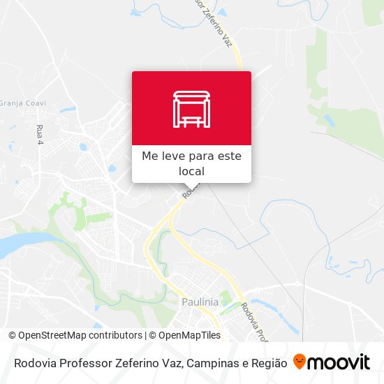 Rodovia Professor Zeferino Vaz mapa