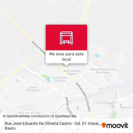 Rua José Eduardo De Oliveira Castro - Qd. 01 Impar, mapa