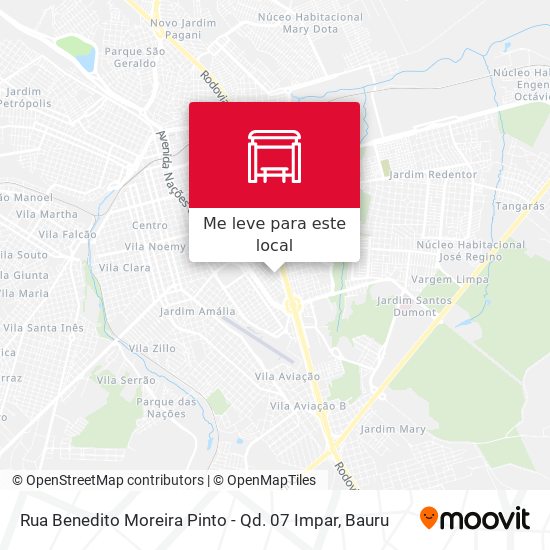Rua Benedito Moreira Pinto - Qd. 07 Impar mapa