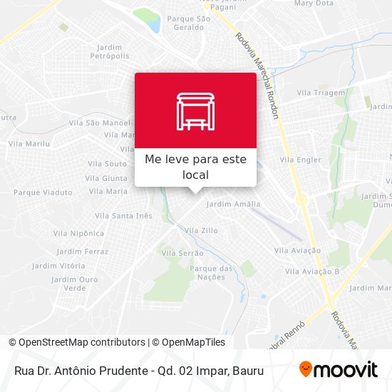 Rua Dr. Antônio Prudente - Qd. 02 Impar mapa