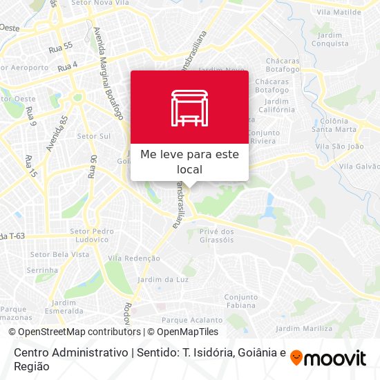 Centro Administrativo | Sentido: T. Isidória mapa