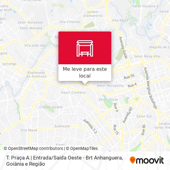 T. Praça A |  Entrada / Saída Oeste - Brt Anhanguera mapa