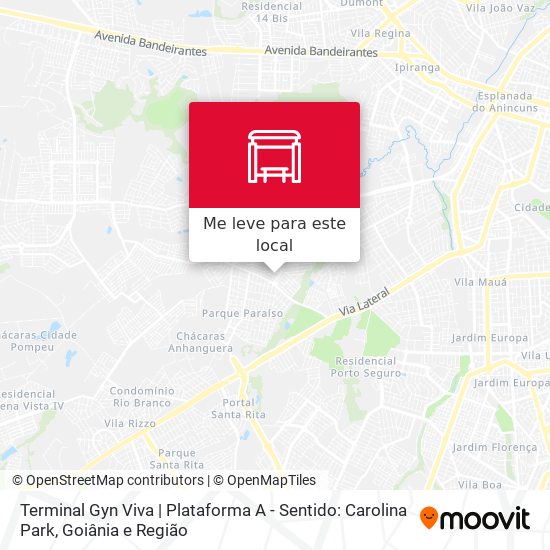Terminal Gyn Viva | Plataforma A - Sentido: Carolina Park mapa