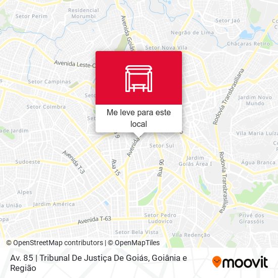 Av. 85 | Tribunal De Justiça De Goiás mapa