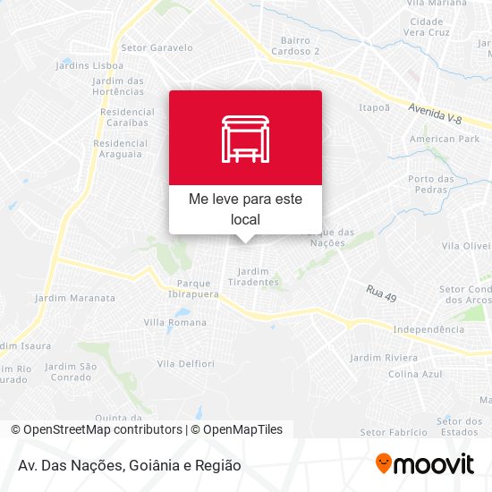 Av. Das Nações mapa