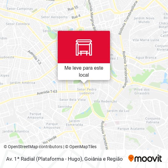 Av. 1ª Radial (Plataforma - Hugo) mapa