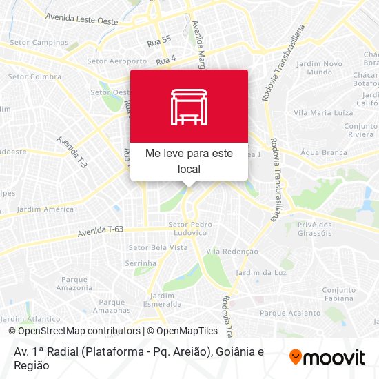 Av. 1ª Radial (Plataforma - Pq. Areião) mapa