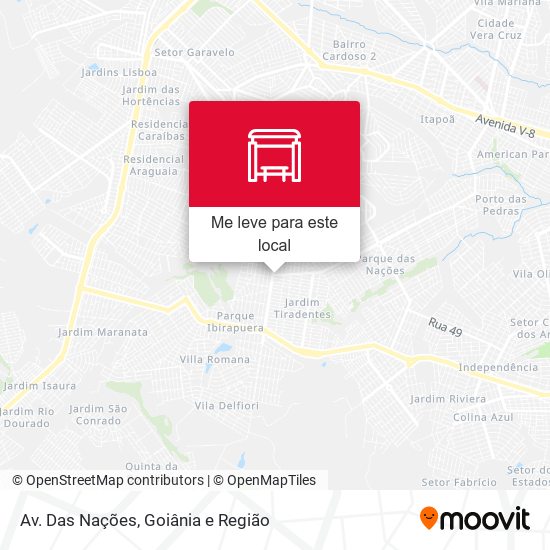 Av. Das Nações mapa