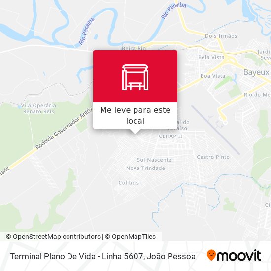 Terminal Plano De Vida - Linha 5607 mapa