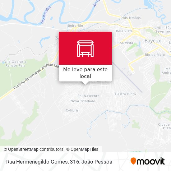 Rua Hermenegildo Gomes, 316 mapa