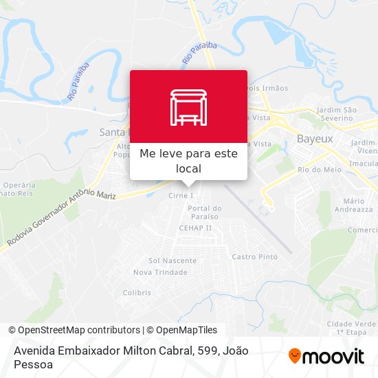 Avenida Embaixador Milton Cabral, 599 mapa