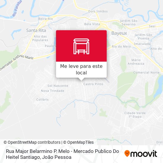 Rua Major Belarmino P. Melo - Mercado Publico Do Heitel Santiago mapa