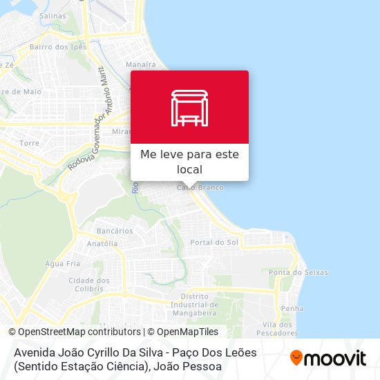 Avenida João Cyrillo Da Silva - Paço Dos Leões (Sentido Estação Ciência) mapa