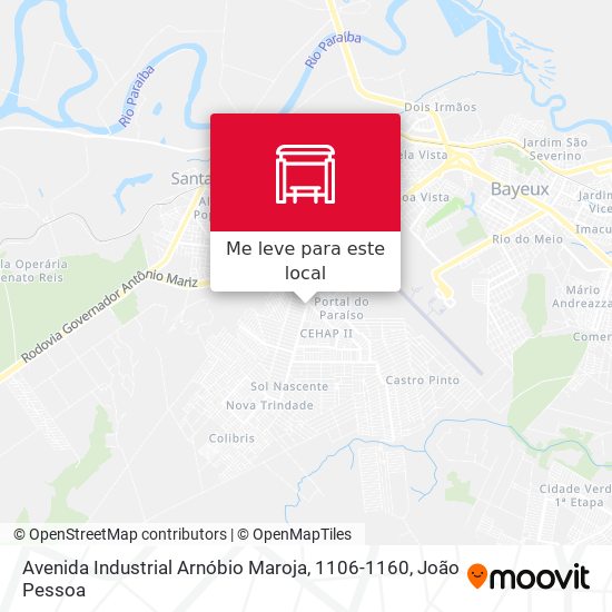 Avenida Industrial Arnóbio Maroja, 1106-1160 mapa