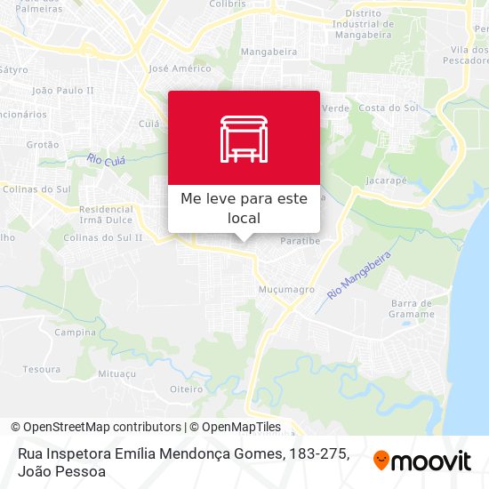 Rua Inspetora Emília Mendonça Gomes, 183-275 mapa