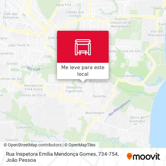 Rua Inspetora Emília Mendonça Gomes, 734-754 mapa