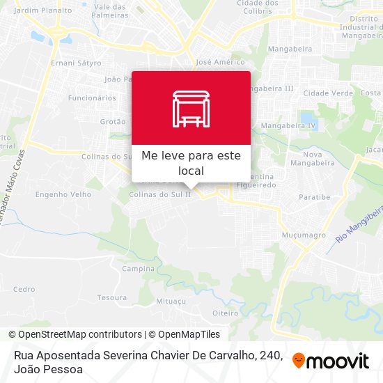 Rua Aposentada Severina Chavier De Carvalho, 240 mapa