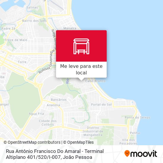 Rua Antônio Francisco Do Amaral - Terminal Altiplano 401 / 520 / I-007 mapa