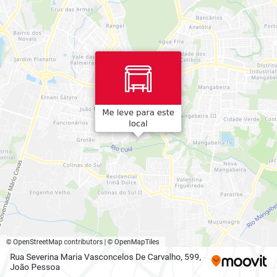 Rua Severina Maria Vasconcelos De Carvalho, 599 mapa
