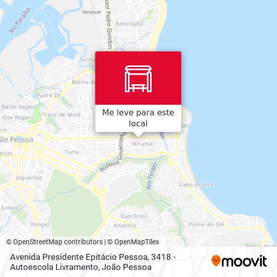 Avenida Presidente Epitácio Pessoa, 3418 - Autoescola Livramento mapa