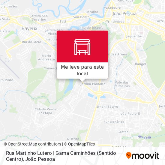Rua Martinho Lutero | Gama Caminhões (Sentido Centro) mapa