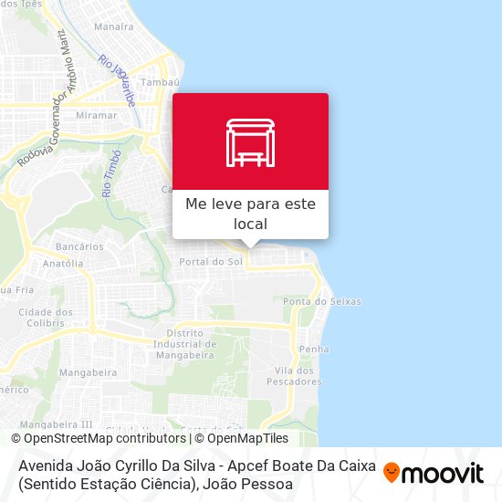 Avenida João Cyrillo Da Silva - Apcef Boate Da Caixa (Sentido Estação Ciência) mapa