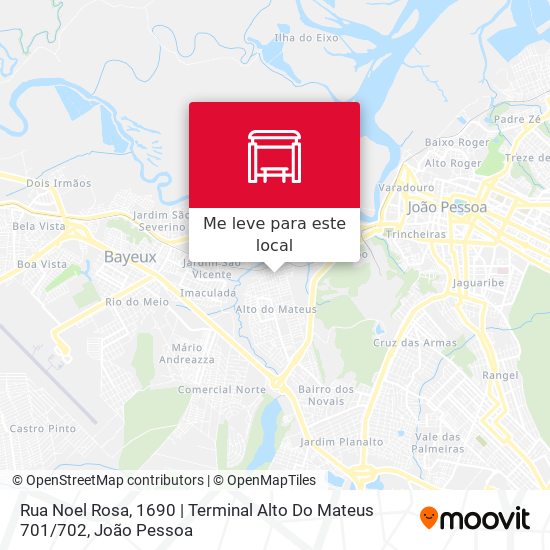 Rua Noel Rosa, 1690 | Terminal Alto Do Mateus 701 / 702 mapa
