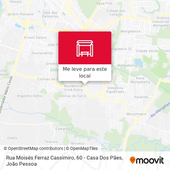 Rua Moisés Ferraz Cassimiro, 60 - Casa Dos Pães mapa