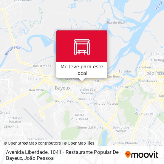 Avenida Liberdade, 1041 - Restaurante Popular De Bayeux mapa