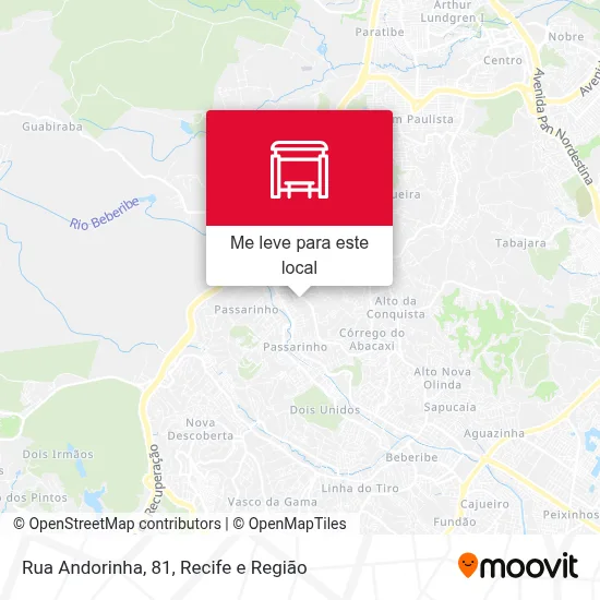Rua Andorinha, 81 mapa
