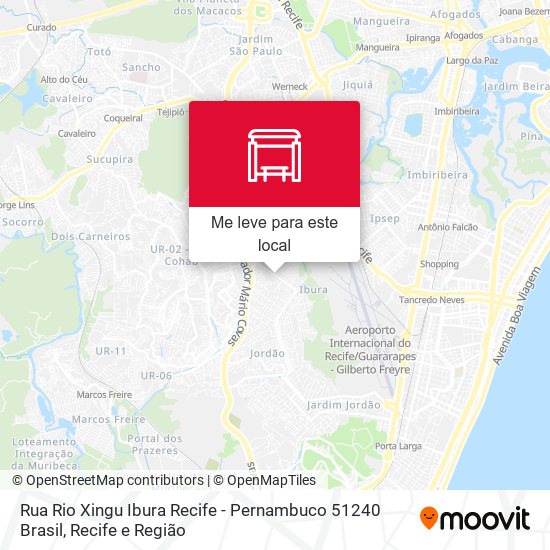 Rua Rio Xingu Ibura Recife - Pernambuco 51240 Brasil mapa