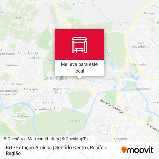 Brt - Estação Areinha | Sentido Centro mapa