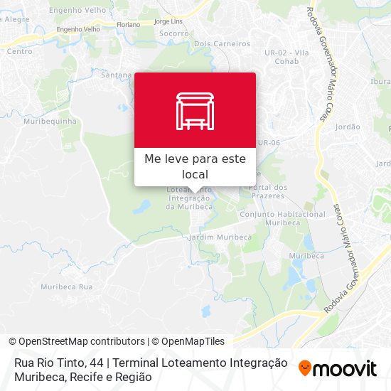 Rua Rio Tinto, 44 | Terminal Loteamento Integração Muribeca mapa