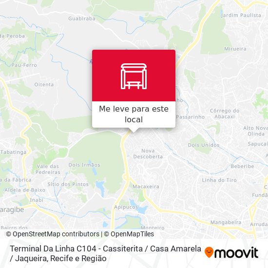 Terminal Da Linha C104 - Cassiterita / Casa Amarela / Jaqueira mapa