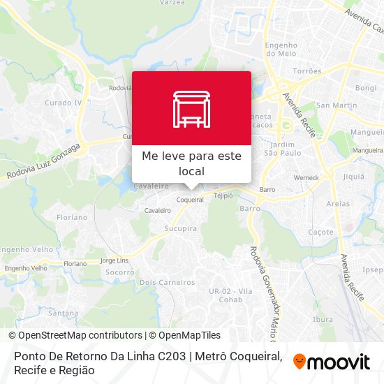 Ponto De Retorno Da Linha C203 | Metrô Coqueiral mapa