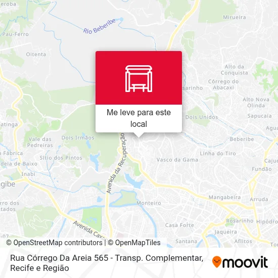 Rua Córrego Da Areia 565 - Transp. Complementar mapa