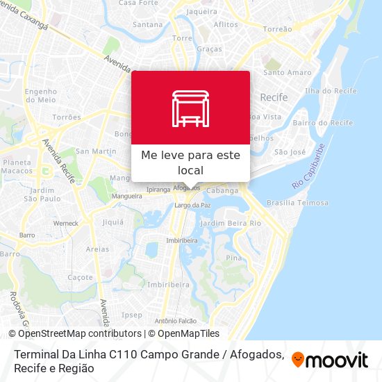 Terminal Da Linha C110 Campo Grande / Afogados mapa