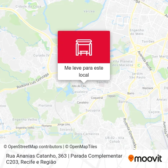 Rua Ananias Catanho, 363 | Parada Complementar C203 mapa