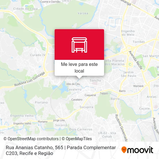 Rua Ananias Catanho, 565 | Parada Complementar C203 mapa