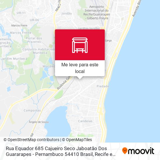 Rua Equador 685 Cajueiro Seco Jaboatão Dos Guararapes - Pernambuco 54410 Brasil mapa