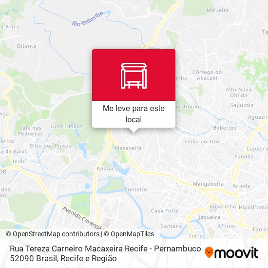 Rua Tereza Carneiro Macaxeira Recife - Pernambuco 52090 Brasil mapa