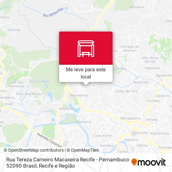 Rua Tereza Carneiro Macaxeira Recife - Pernambuco 52090 Brasil mapa