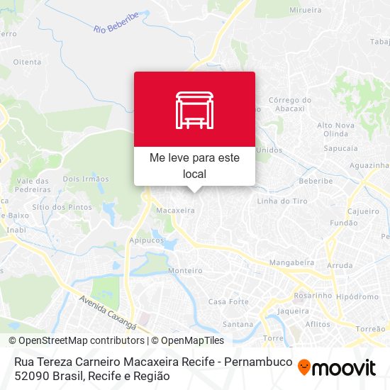 Rua Tereza Carneiro Macaxeira Recife - Pernambuco 52090 Brasil mapa