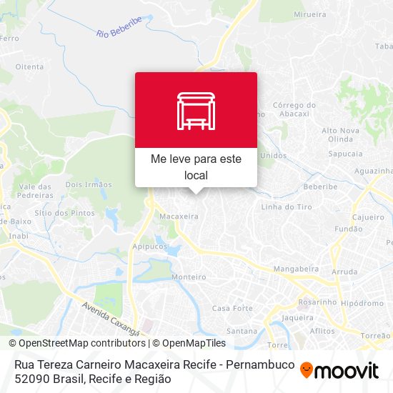 Rua Tereza Carneiro Macaxeira Recife - Pernambuco 52090 Brasil mapa