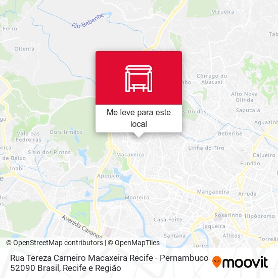 Rua Tereza Carneiro Macaxeira Recife - Pernambuco 52090 Brasil mapa