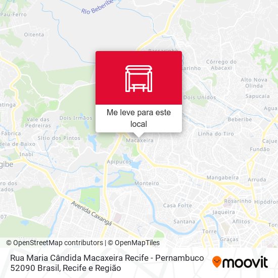 Rua Maria Cândida Macaxeira Recife - Pernambuco 52090 Brasil mapa