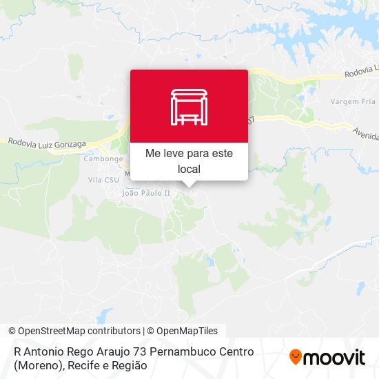 R Antonio Rego Araujo 73 Pernambuco Centro (Moreno) mapa